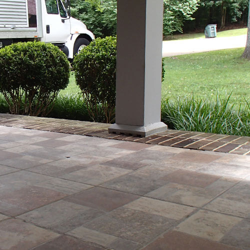 Concrete porch after leveling