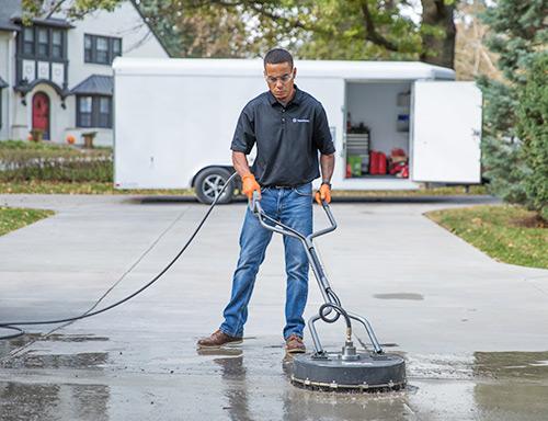 Sealing a concrete driveway