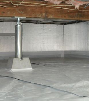 Installed crawl space insulation in Canadian