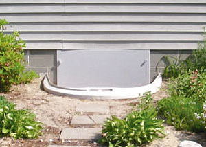 plastic crawl space access well installed in a Abilene crawl space