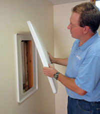 wall anchor covers installed in a foundation repair for a Spearman home.